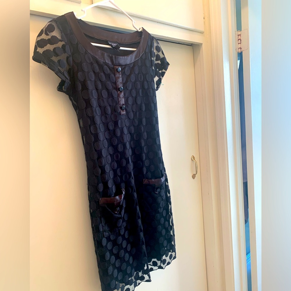 Mod sheer polka dot dress with pockets